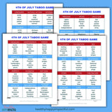 4th of July Taboo Cards