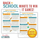 Back To School Minute To Win It Games