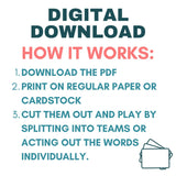 5 Second Game: Printable Game Pack