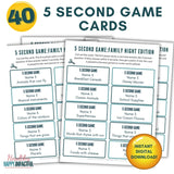 5 Second Game: Printable Game Pack