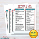 Things to Be Grateful For List | Gratitude List Template