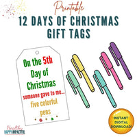 12 Days of Christmas Gift Tags