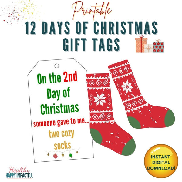 12 Days of Christmas Gift Tags – Healthy Happy Impactful for 12 Days Of Christmas Printable Tags Free