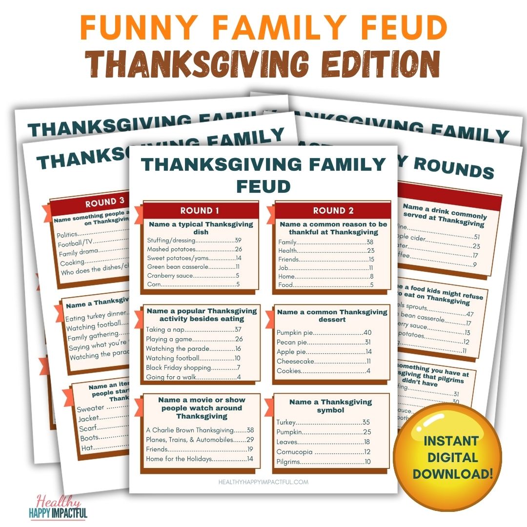 Thanksgiving Family Feud Game