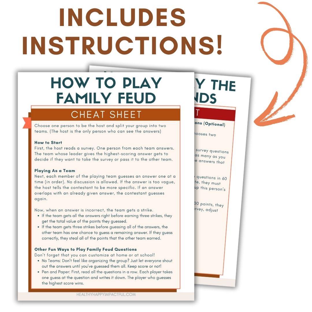 Thanksgiving Family Feud Game