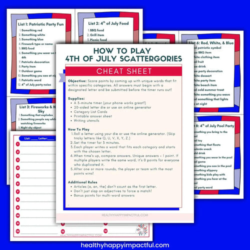 4th of July Scattergories Game