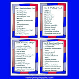 4th of July Scattergories Game