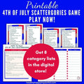 4th of July Scattergories Game