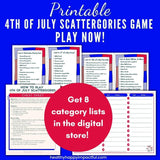 4th of July Scattergories Game