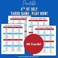4th of July Taboo Cards