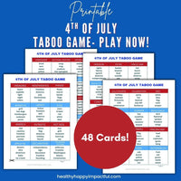 4th of July Taboo Cards
