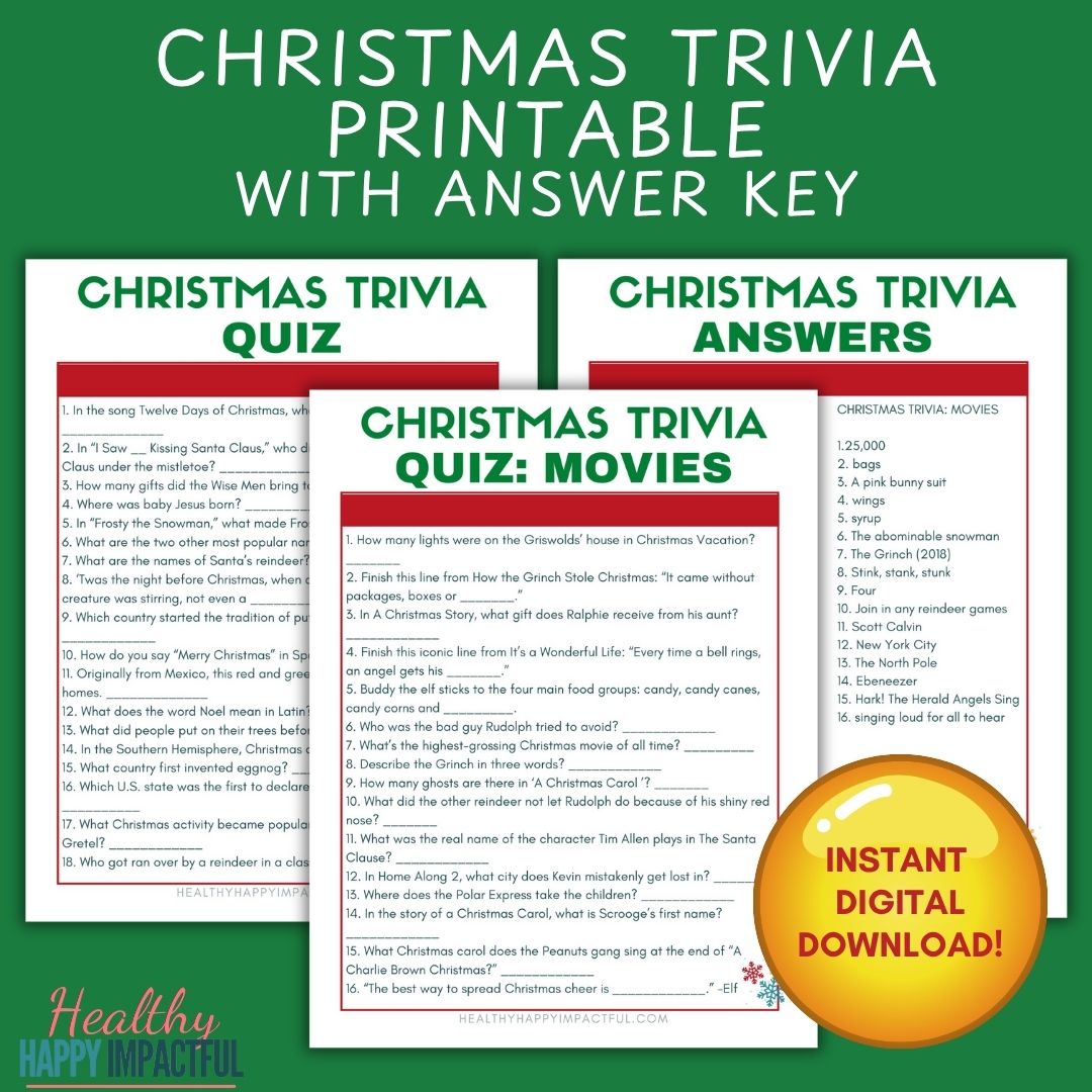 Fun & Festive Christmas Trivia Printable