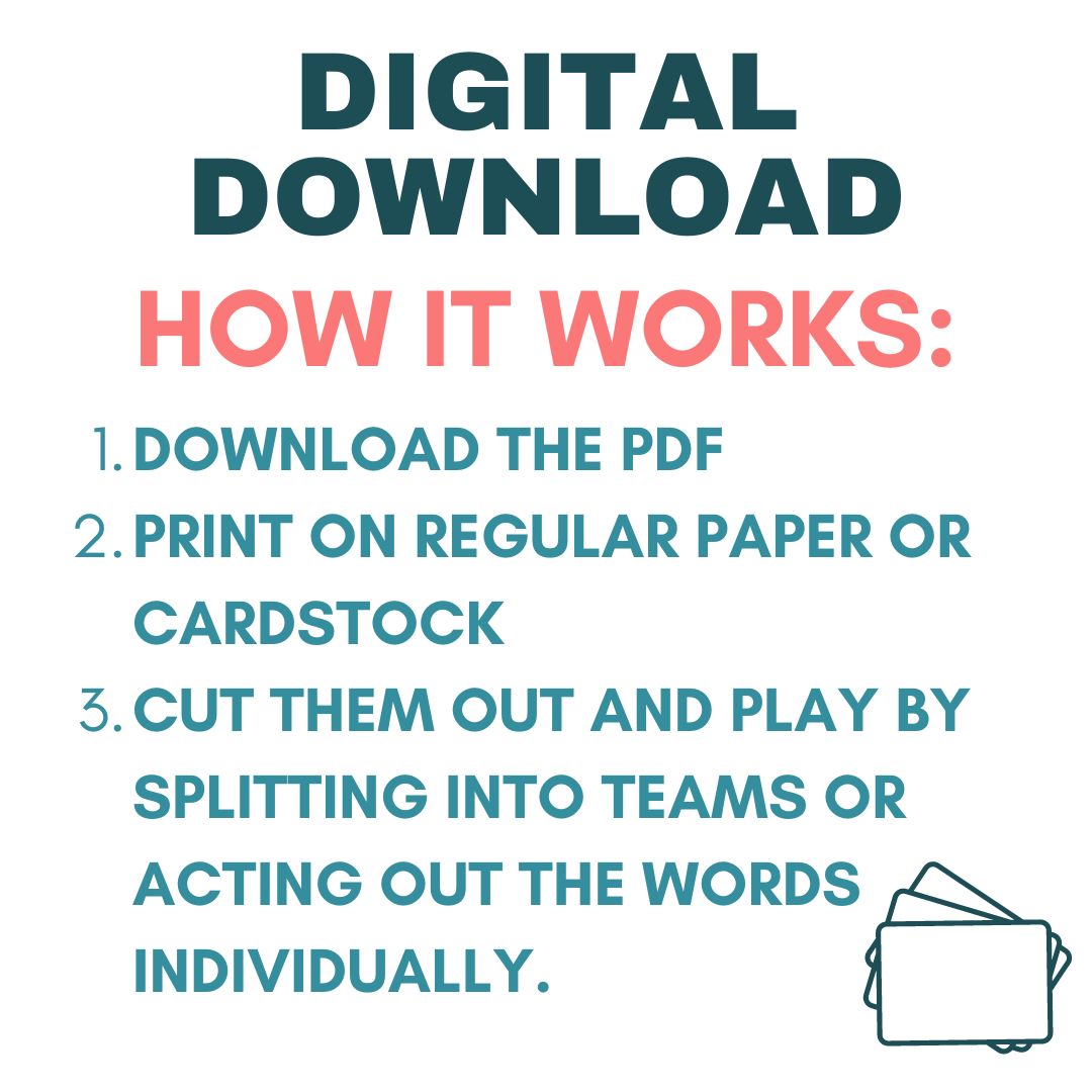 5 Second Game: Printable Game Pack