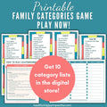 Fun Family Categories Game