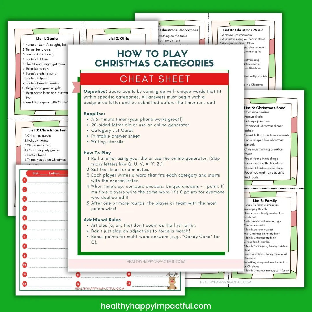 Christmas Categories Game