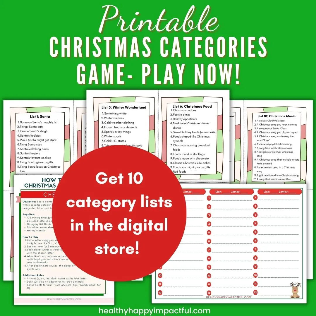Christmas Categories Game