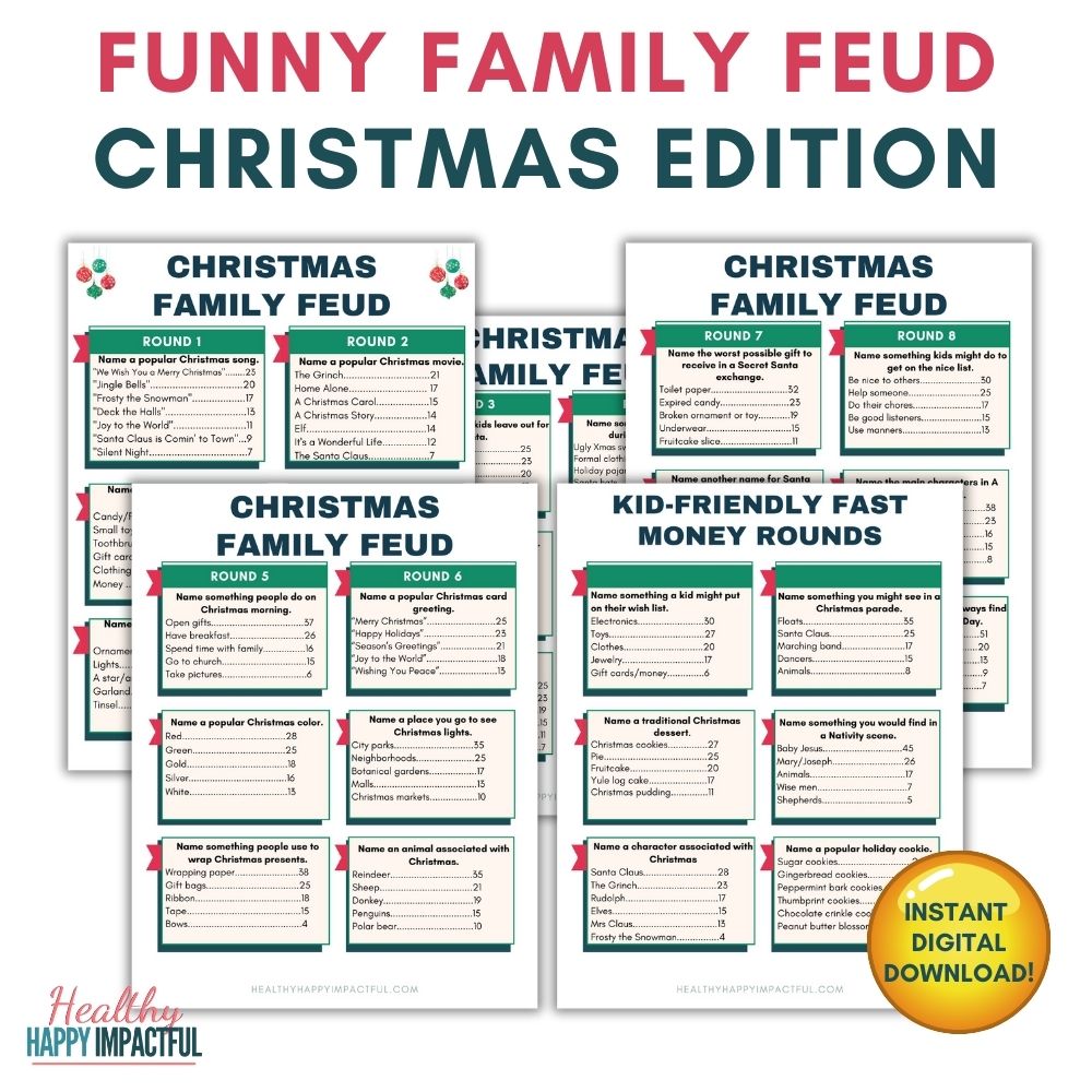 Christmas Family Feud Healthy Happy Impactful