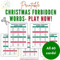 Christmas Forbidden Words Game Cards