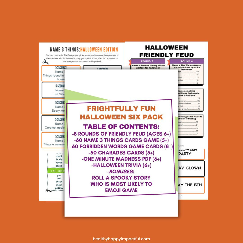 Frightfully Fun Halloween Pack - 6 games + 3 bonuses = Instant Game Night Fun