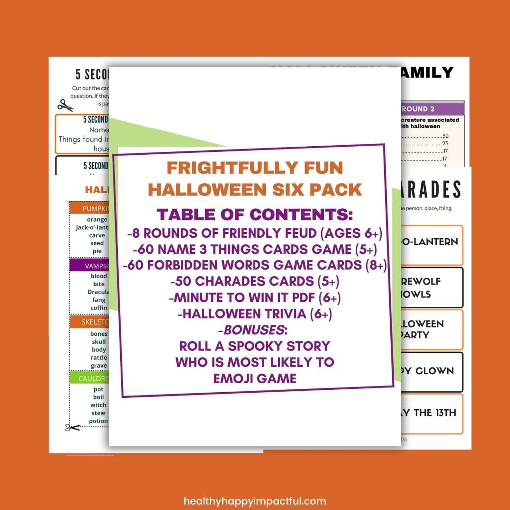 Frightfully Fun Halloween Six Pack - Instant Game Night Fun