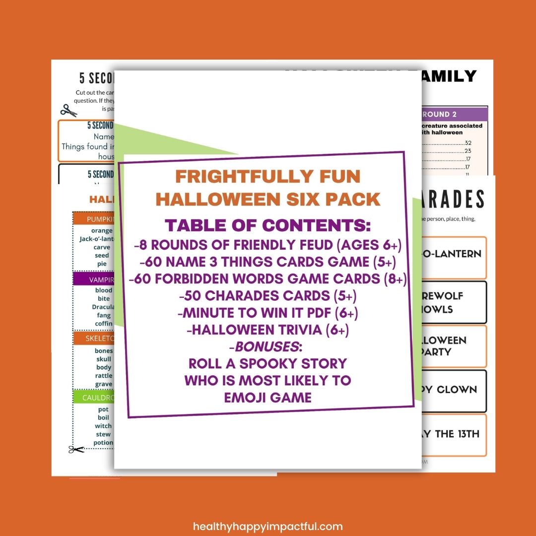 Frightfully Fun Halloween Six Pack - Instant Game Night Fun