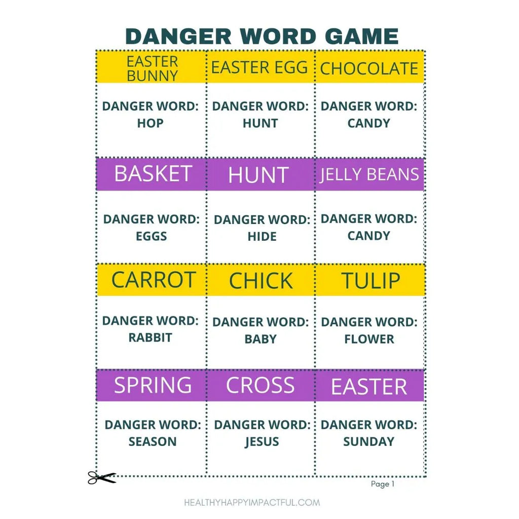 Easter Danger Word Game