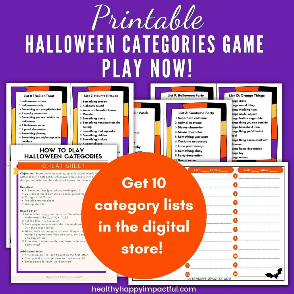 Halloween Categories Game