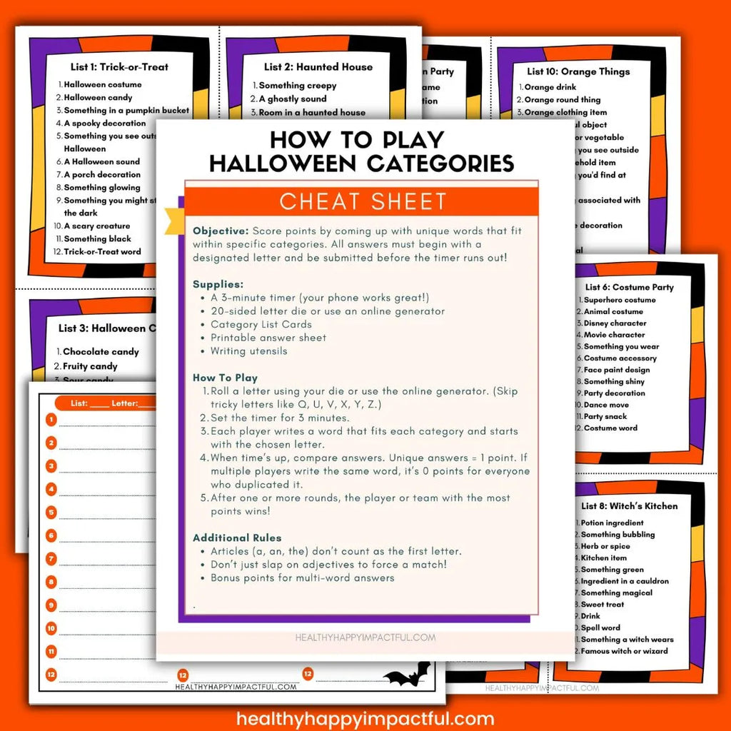 Halloween Categories Game