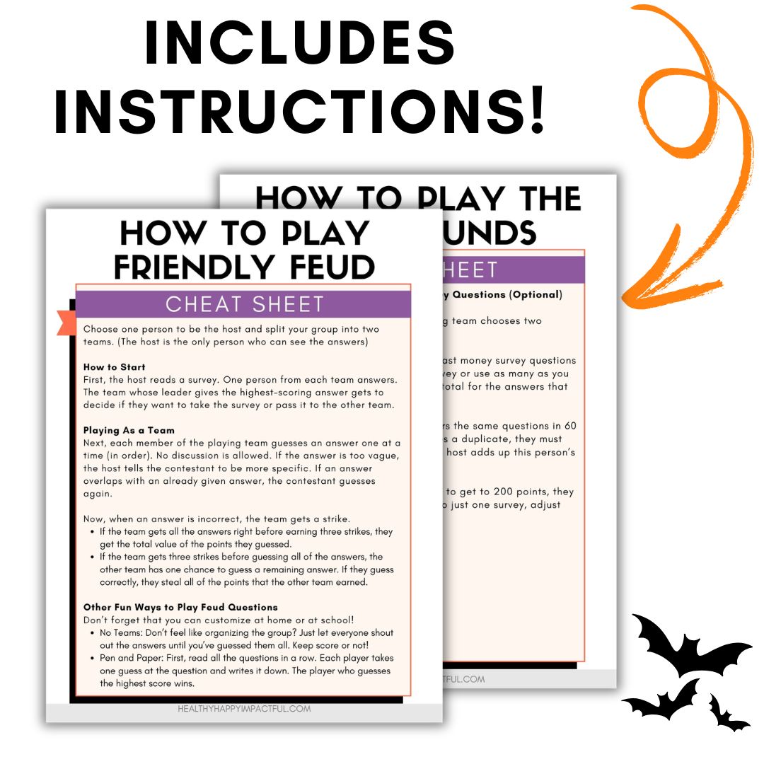 Halloween Friendly Feud Game - You'll Be Howling in Minutes!