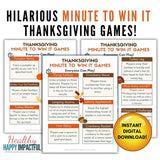 Thanksgiving Minute To Win It Games