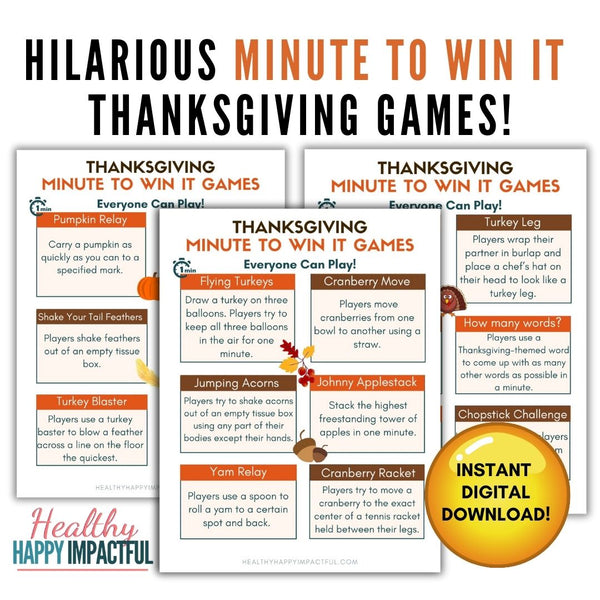 Thanksgiving Minute To Win It Games