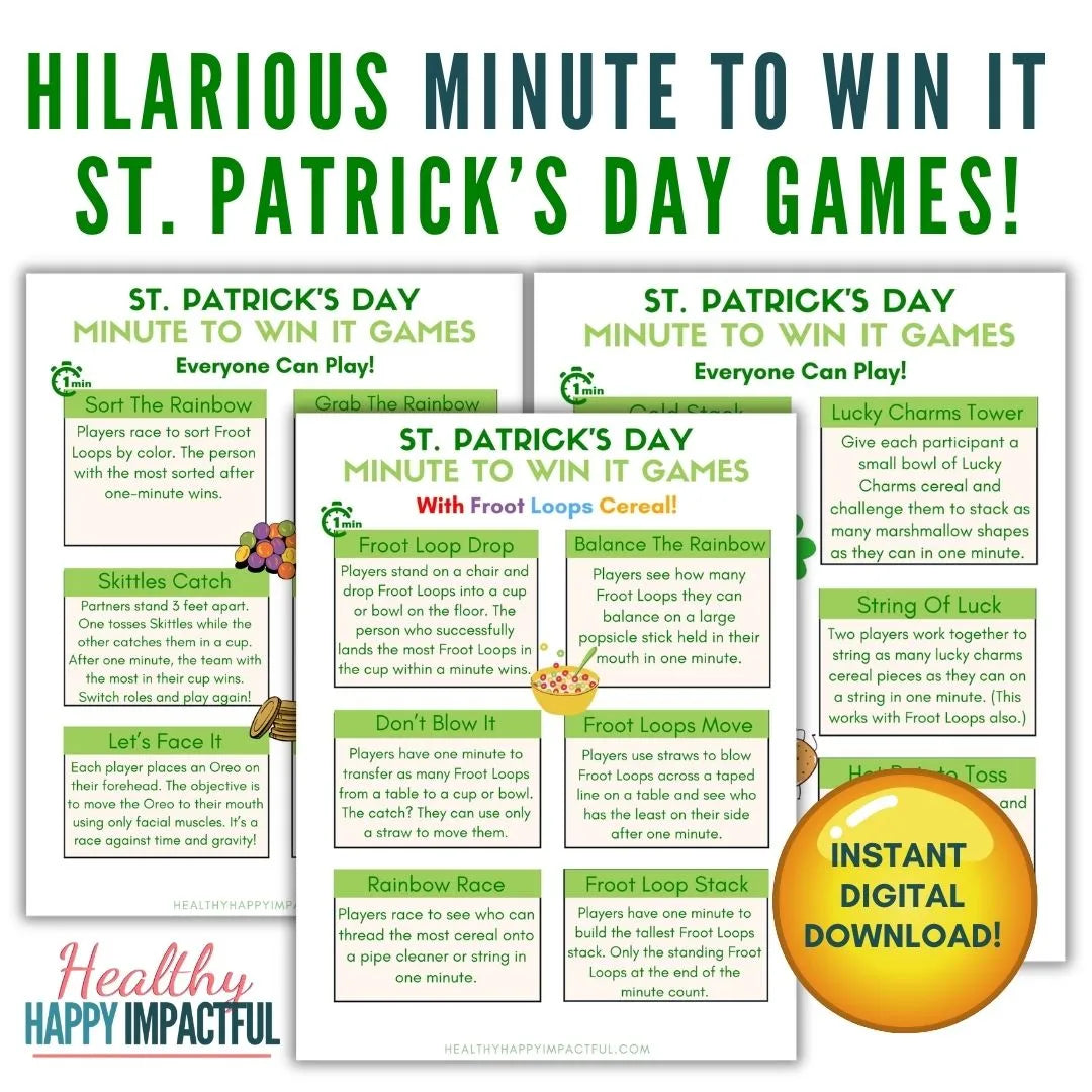 St. Patrick's Day Minute To Win It Games