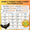 Halloween Name 3 Things Game Cards - You'll Be Cackling in 5 Seconds