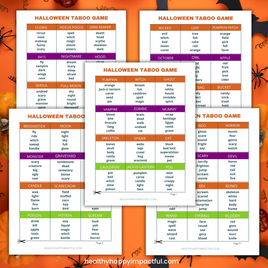 Halloween Taboo Cards