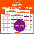 Halloween Forbidden Words Cards