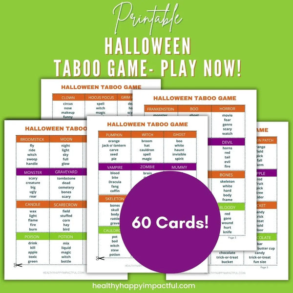 Halloween Taboo Cards