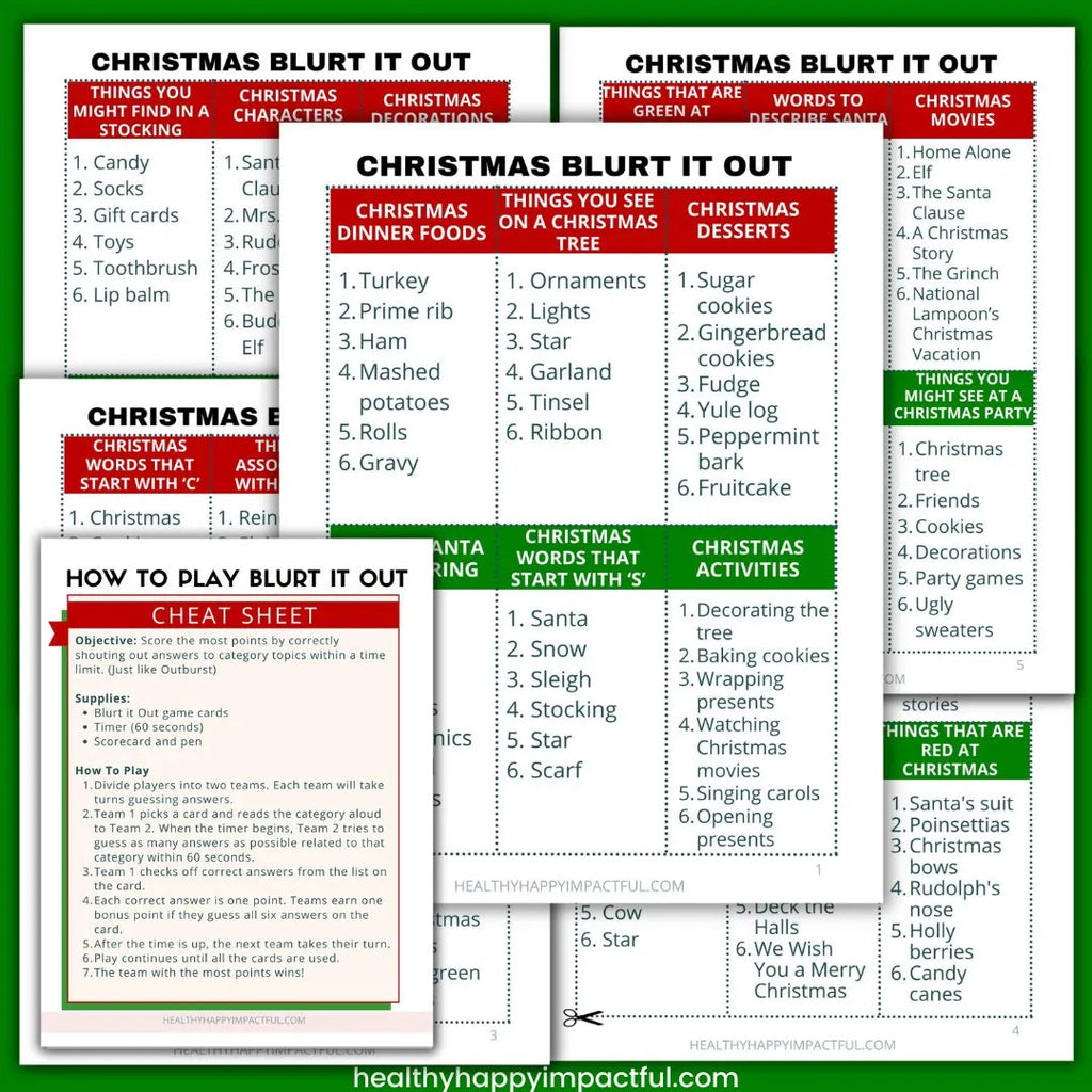 Christmas Blurt It Out- Be Loud & Win!