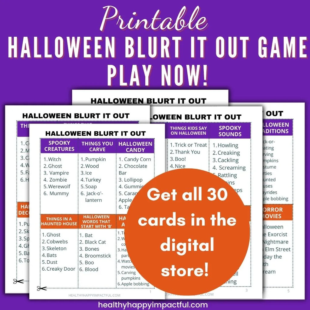 Halloween Blurt It Out Game - The Louder, the More You Win