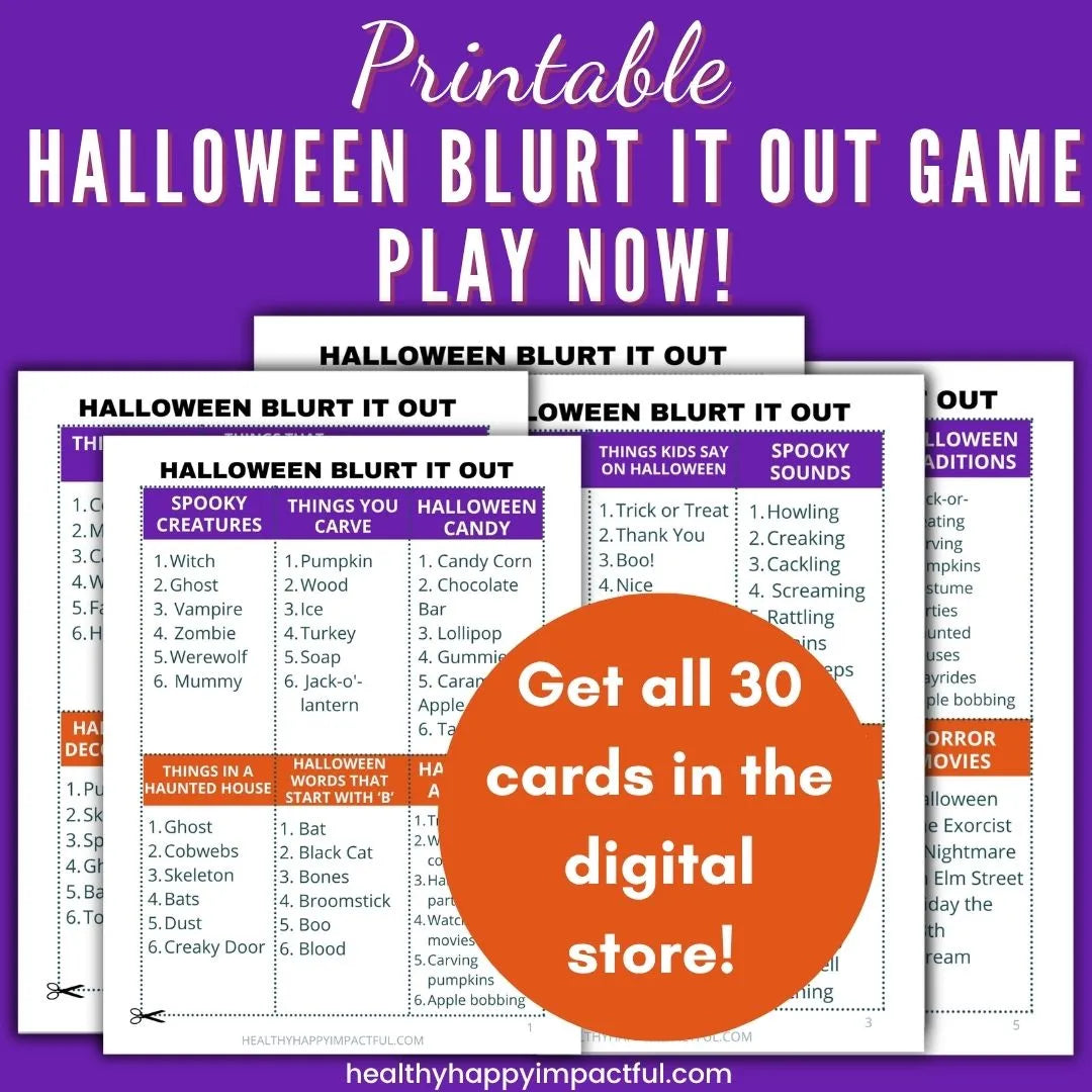 Halloween Blurt It Out Game - The Louder, the More You Win