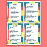 Fun Family Scattergories Game