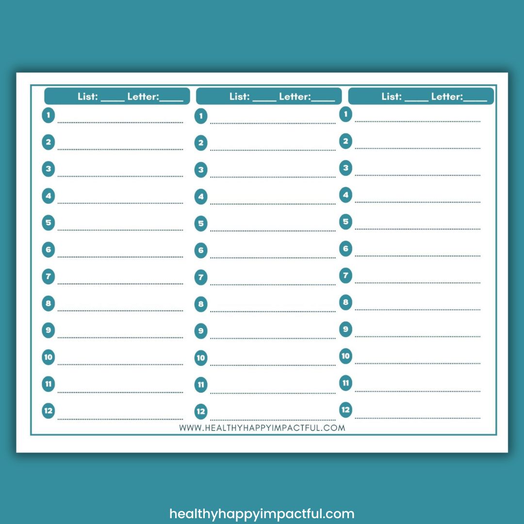 Fun Family Scattergories Game