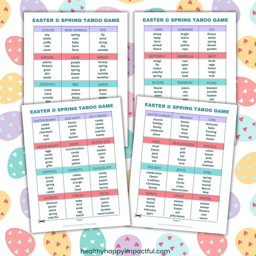 Easter Taboo Cards