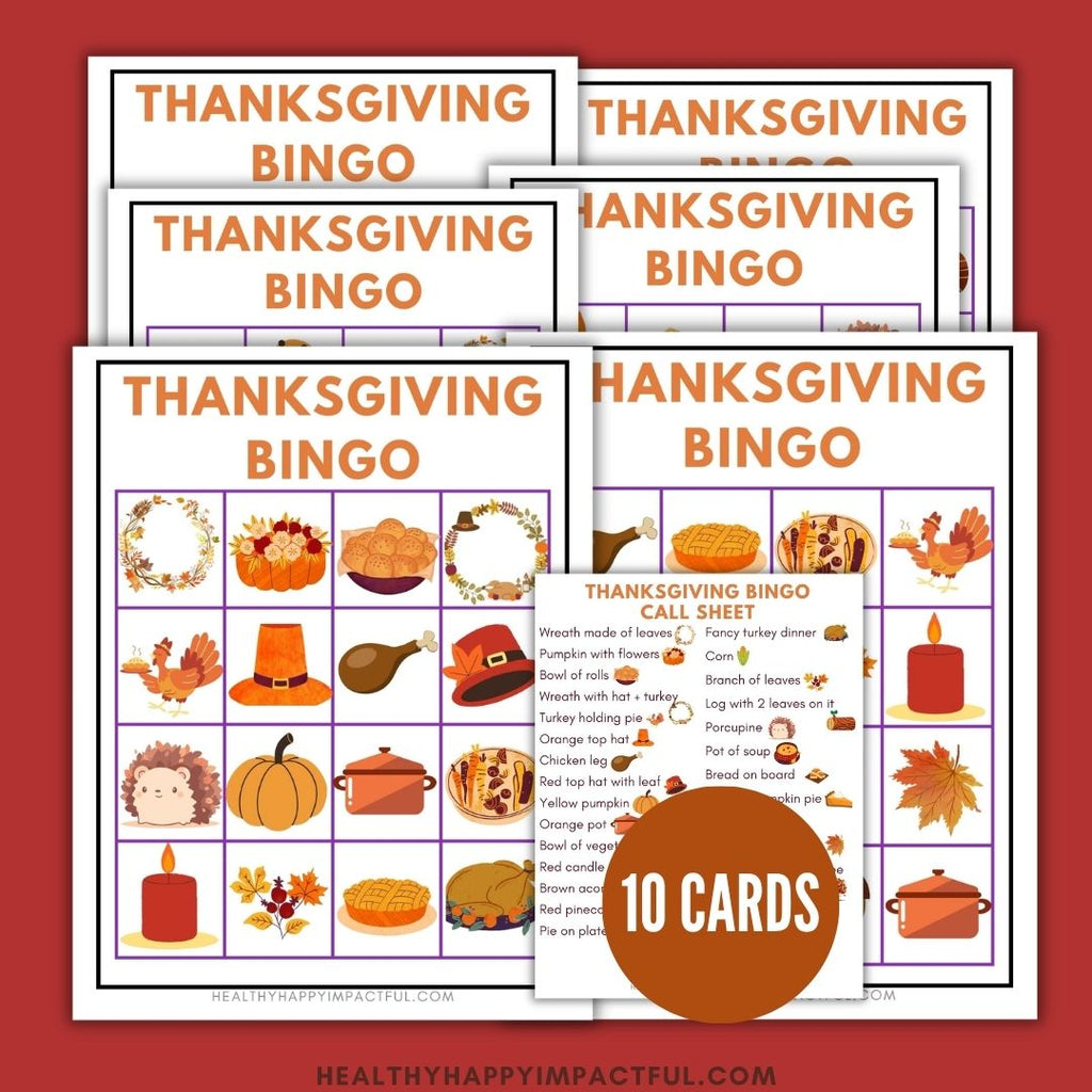 10 Thanksgiving Bingo Cards - Simple to Play, Impossible to Put Down