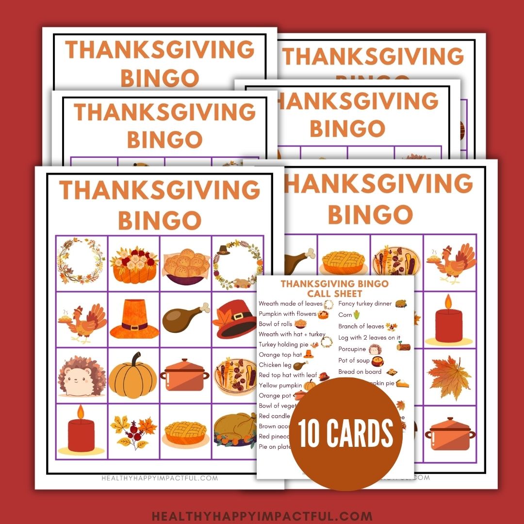 10 Thanksgiving Bingo Cards - Simple to Play, Impossible to Put Down