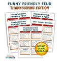 Thanksgiving Friendly Feud Game - Stuff Your Gathering With Laughs!