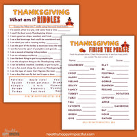 Turkey Time Thanksgiving Games Pack