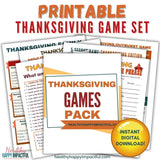 Turkey Time Thanksgiving Games Pack
