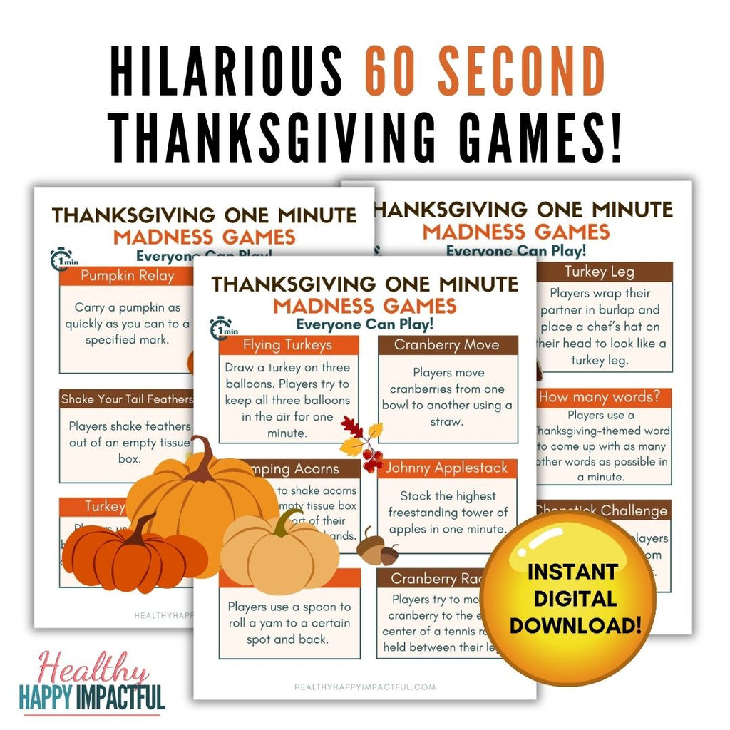 Thanksgiving One-Minute Madness Games - Sixty Seconds, Laughter Guaranteed