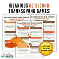 Thanksgiving One-Minute Madness Games - Sixty Seconds, Laughter Guaranteed