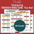 Thanksgiving Forbidden Words Game- Don't Say It!